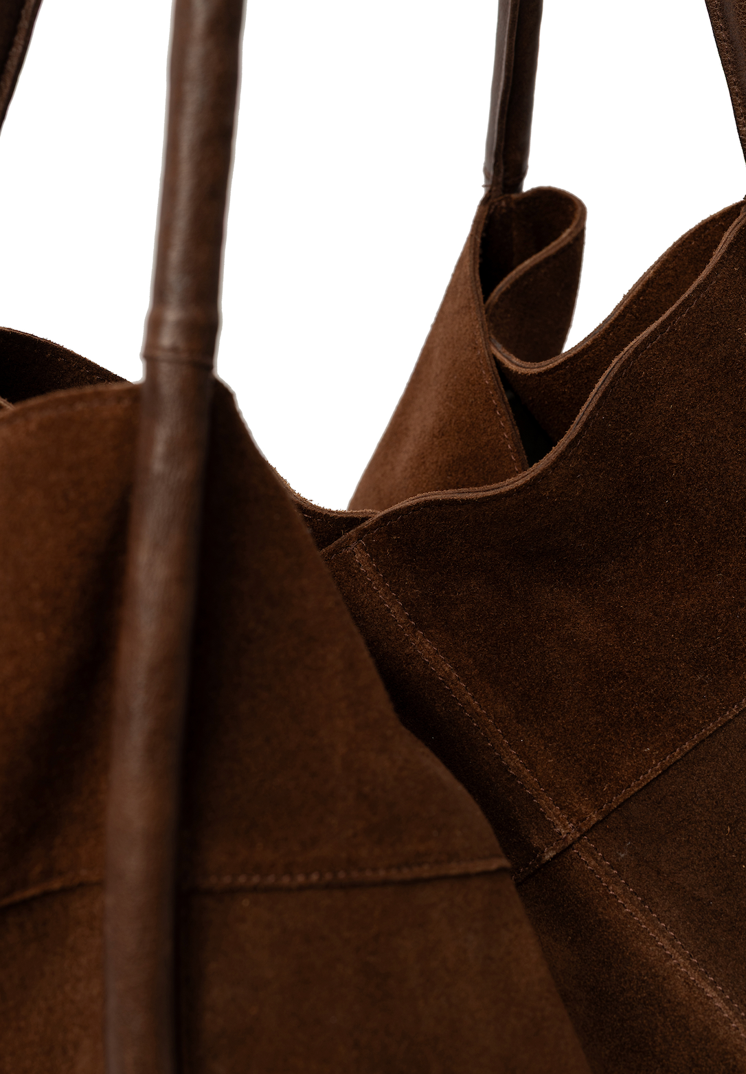 Shopper aus Veloursleder - Woodsmoke