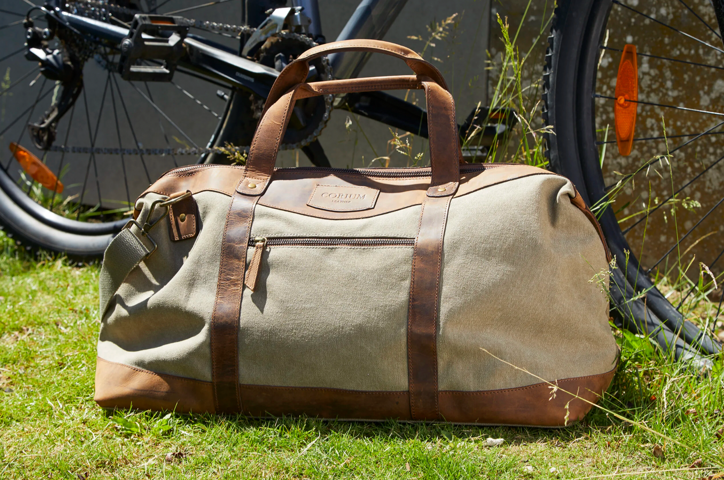 Wochenendtasche aus Leder und Canvas - Canvas HUNTER