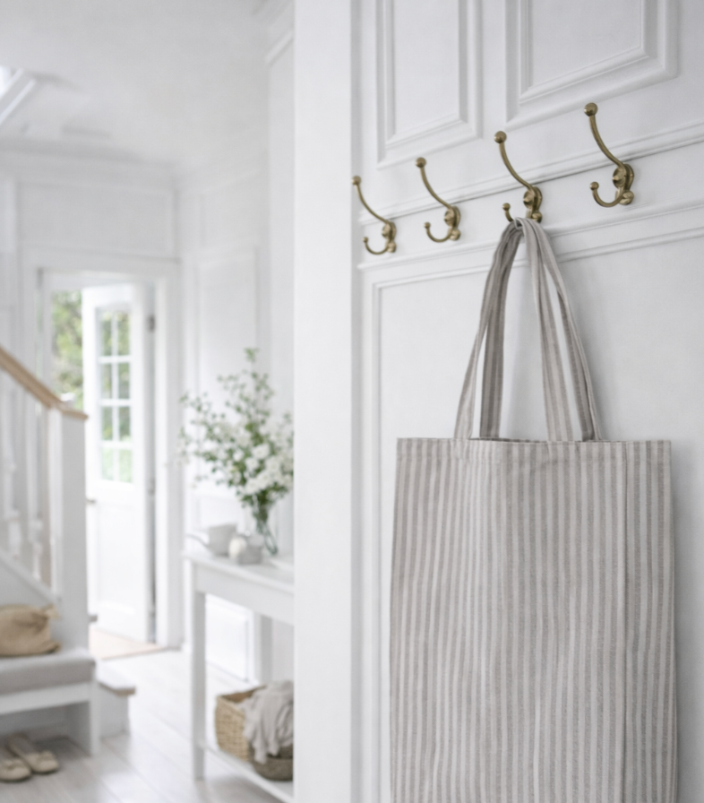 Shopper Grau gestreift