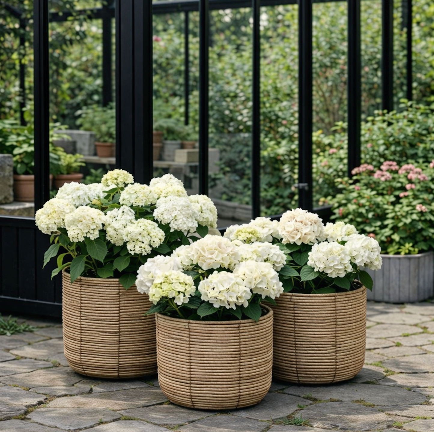 Pflanzenkörbe RATTAN – Set mit 3 Größen