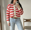 Cardigan Rot gestreift