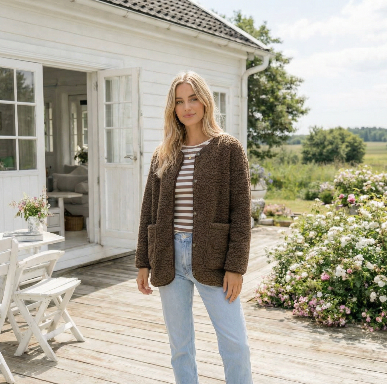Jacke Lucile Brown Teddy