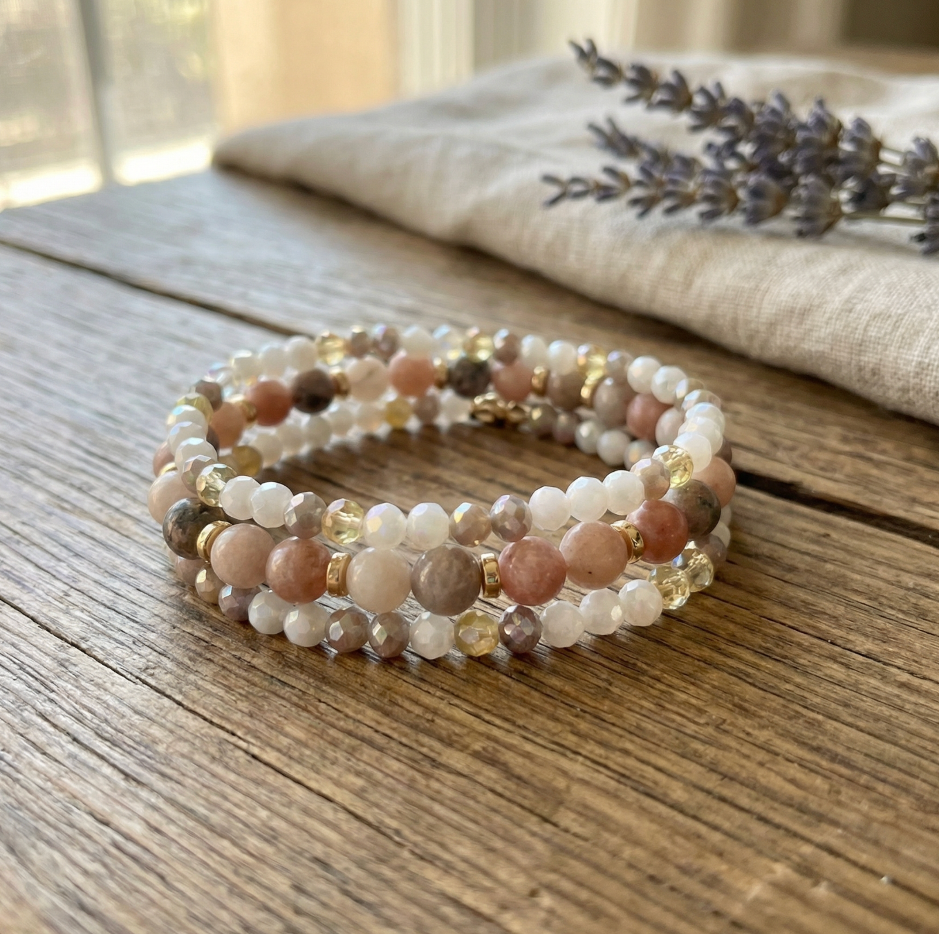 Armband Luna Natur – Set mit 3 Stk.