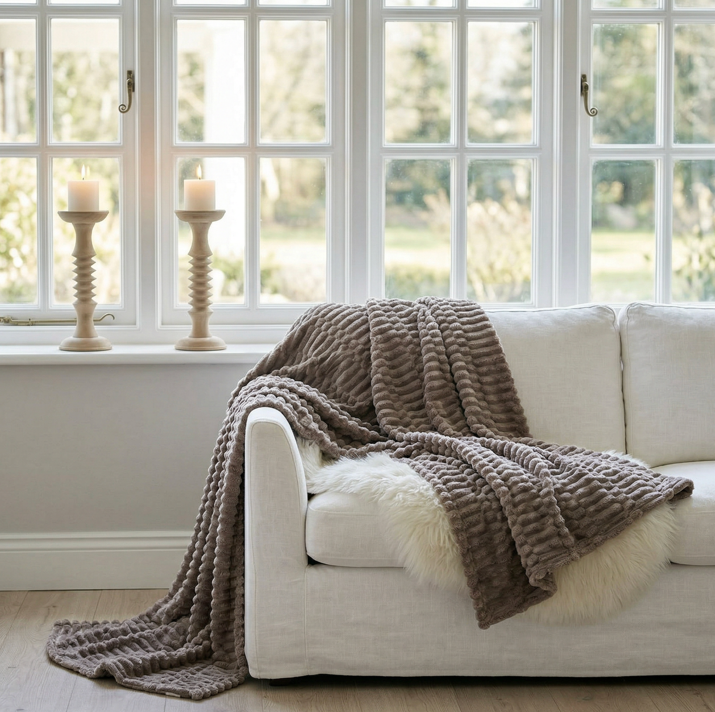 Plaid SUPER SOFT - Taupe