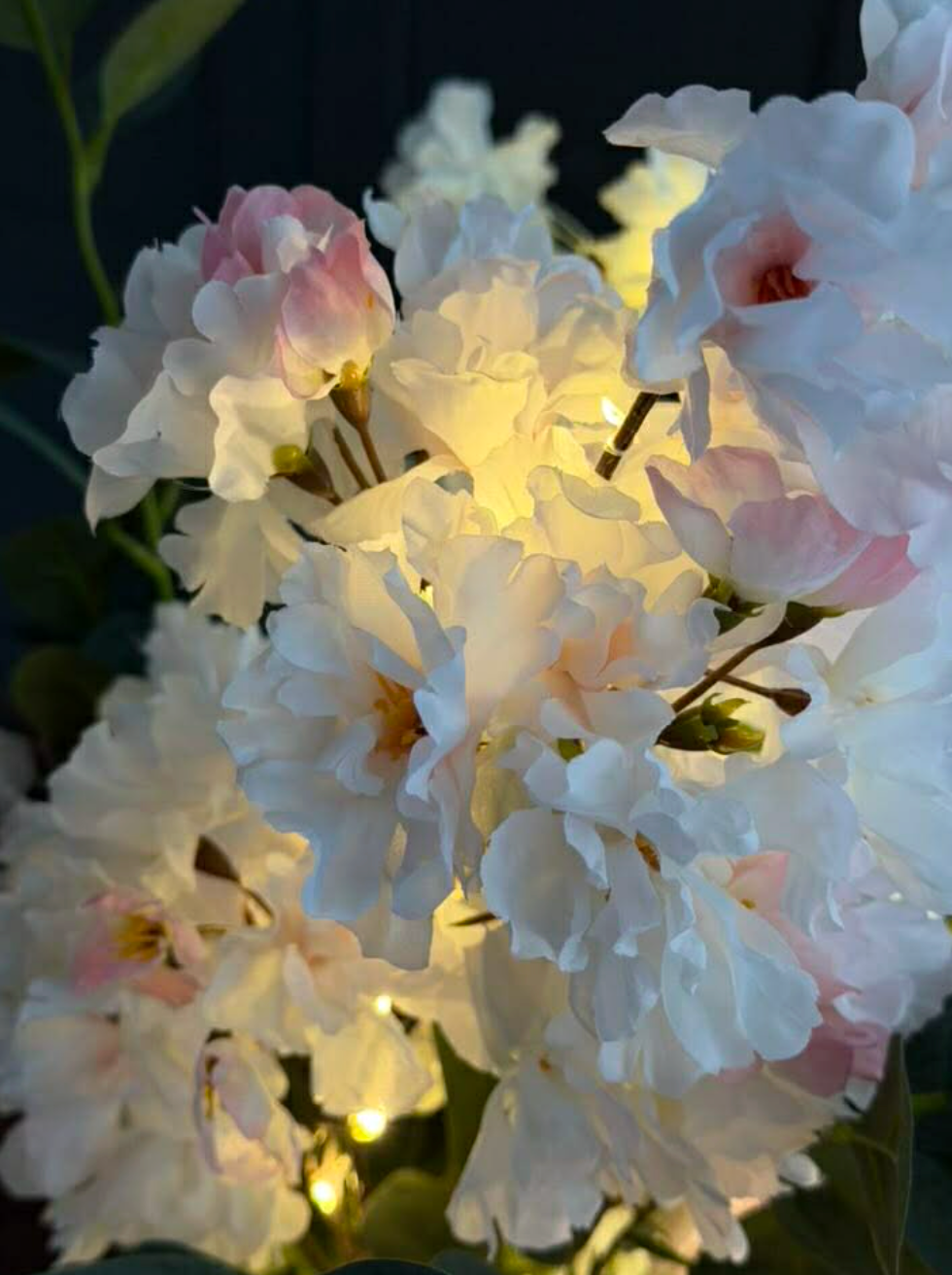Japanischer Kirschzweig mit Lichterkette - Rosa