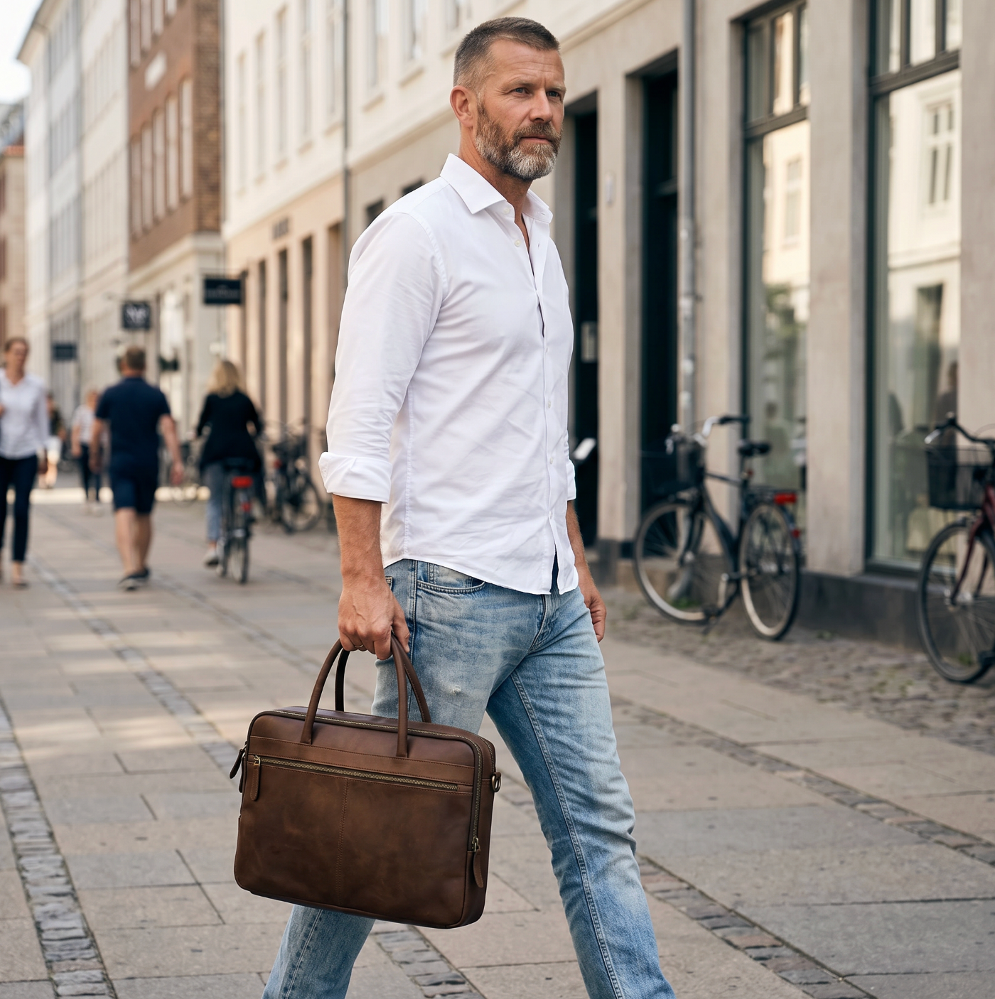 Laptoptasche Faust doppelt - Dark brown