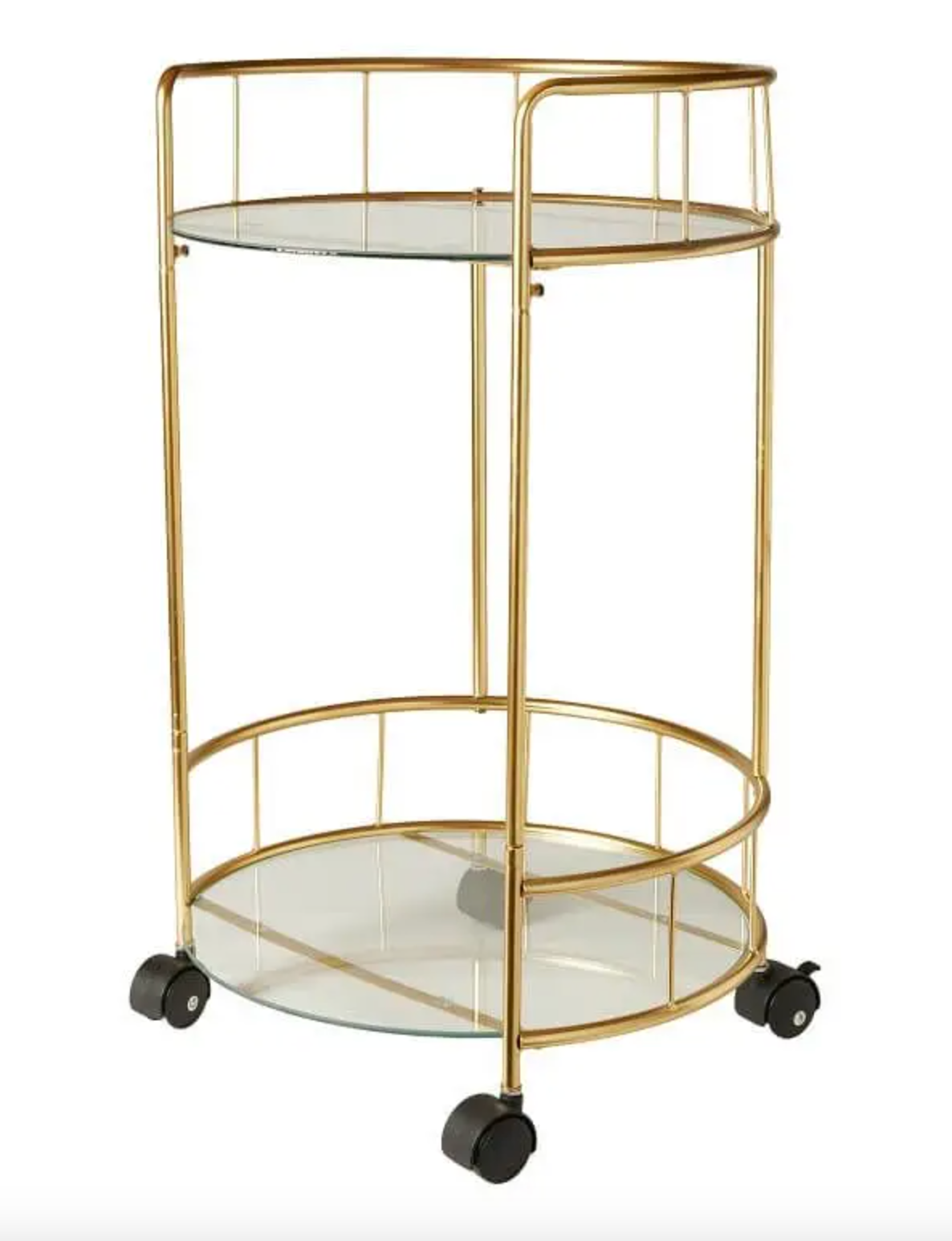 Rolltisch in Messing-Optik