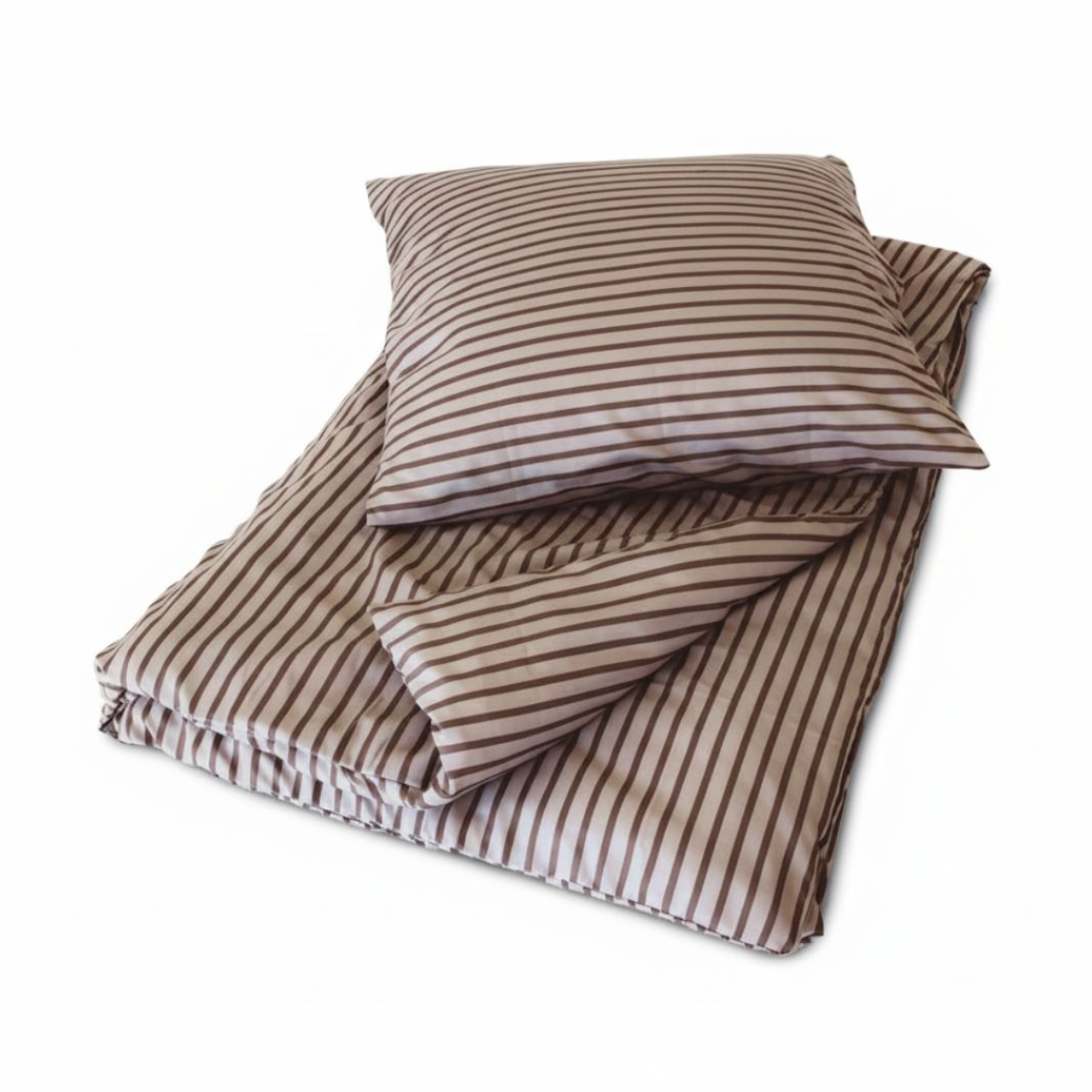 Gestreifte Bettwäsche beige Streifen 140x200