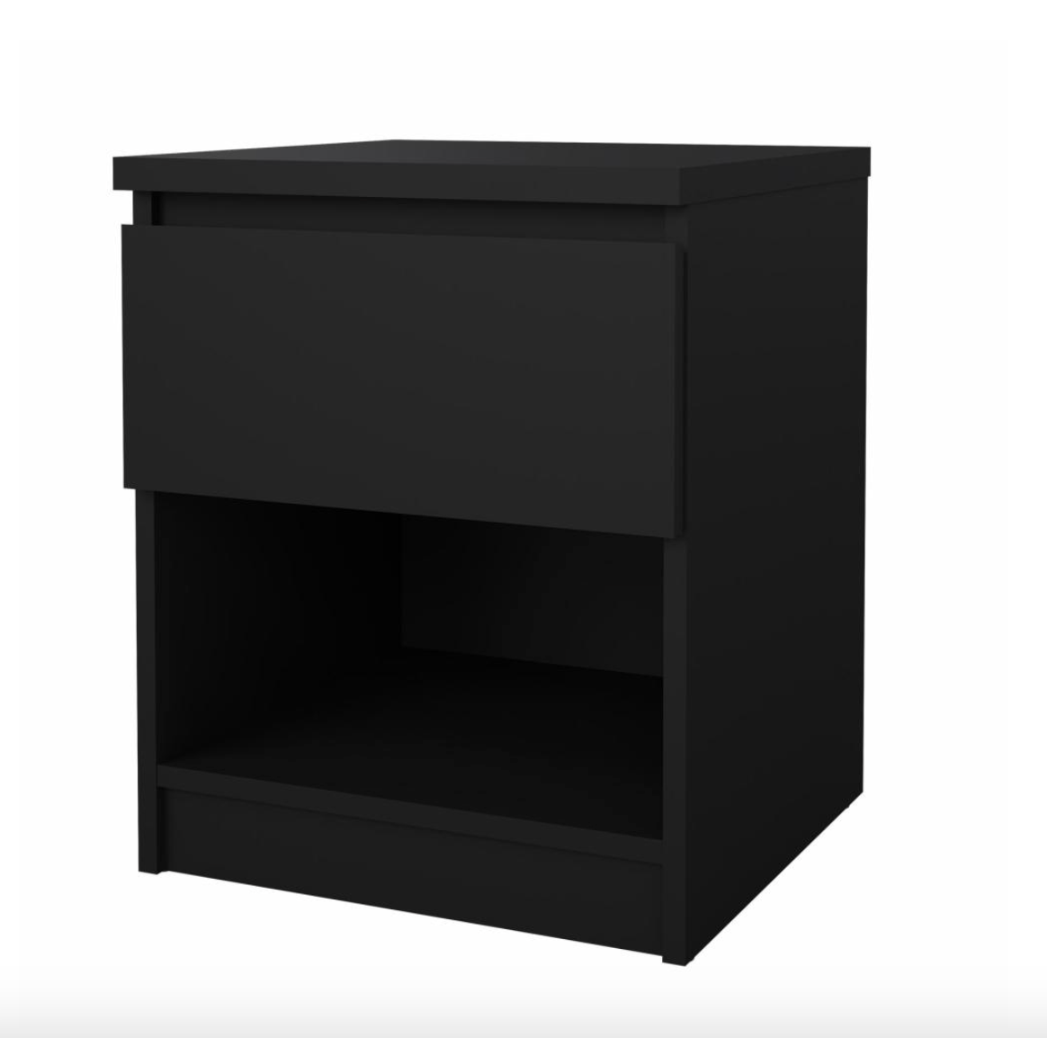 Nachttisch - Black mit 1 Schublade
