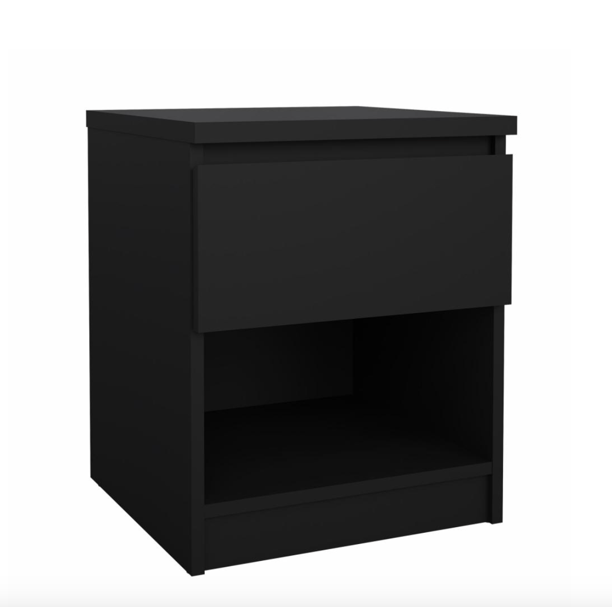 Nachttisch - Black mit 1 Schublade