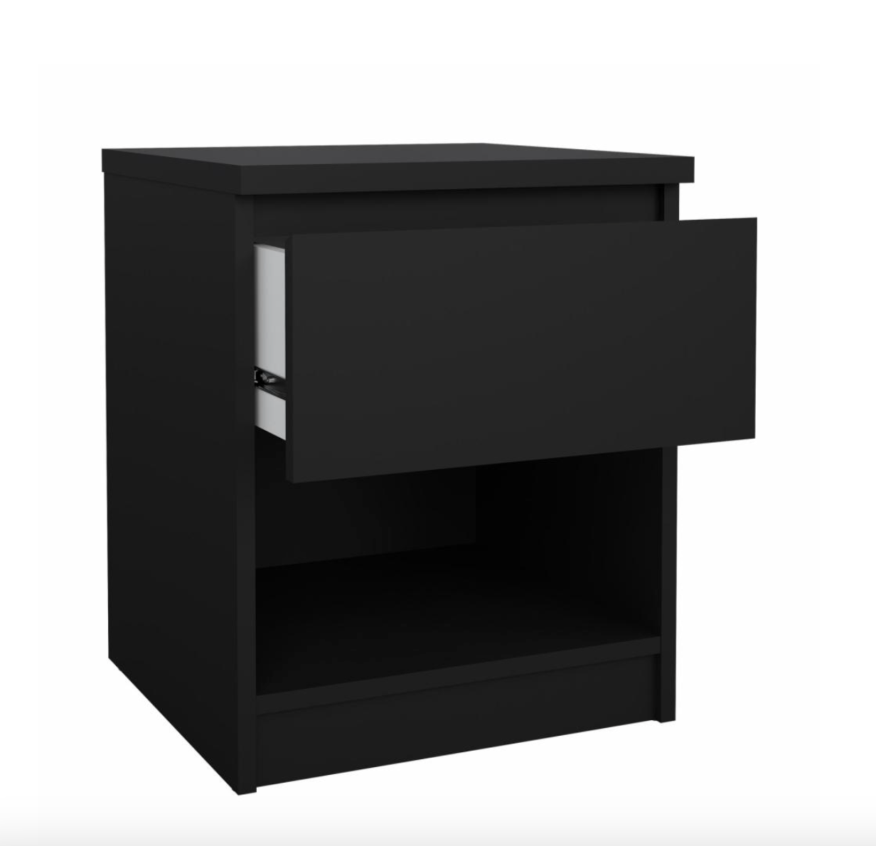 Nachttisch - Black mit 1 Schublade