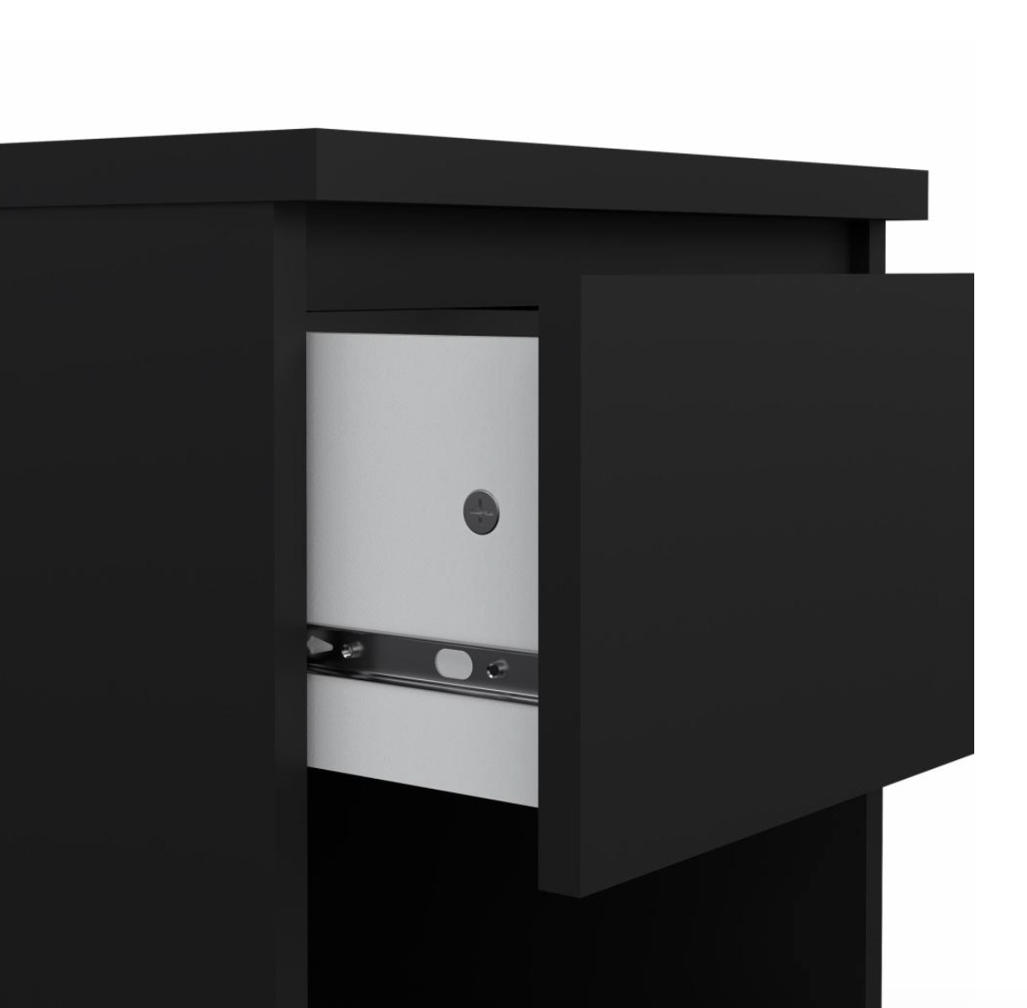 Nachttisch - Black mit 1 Schublade
