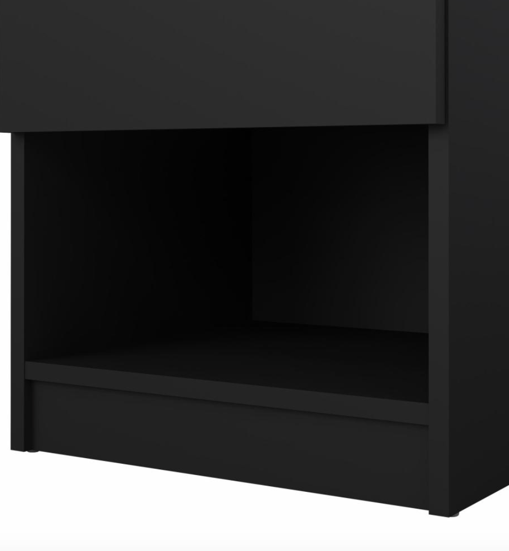 Nachttisch - Black mit 1 Schublade