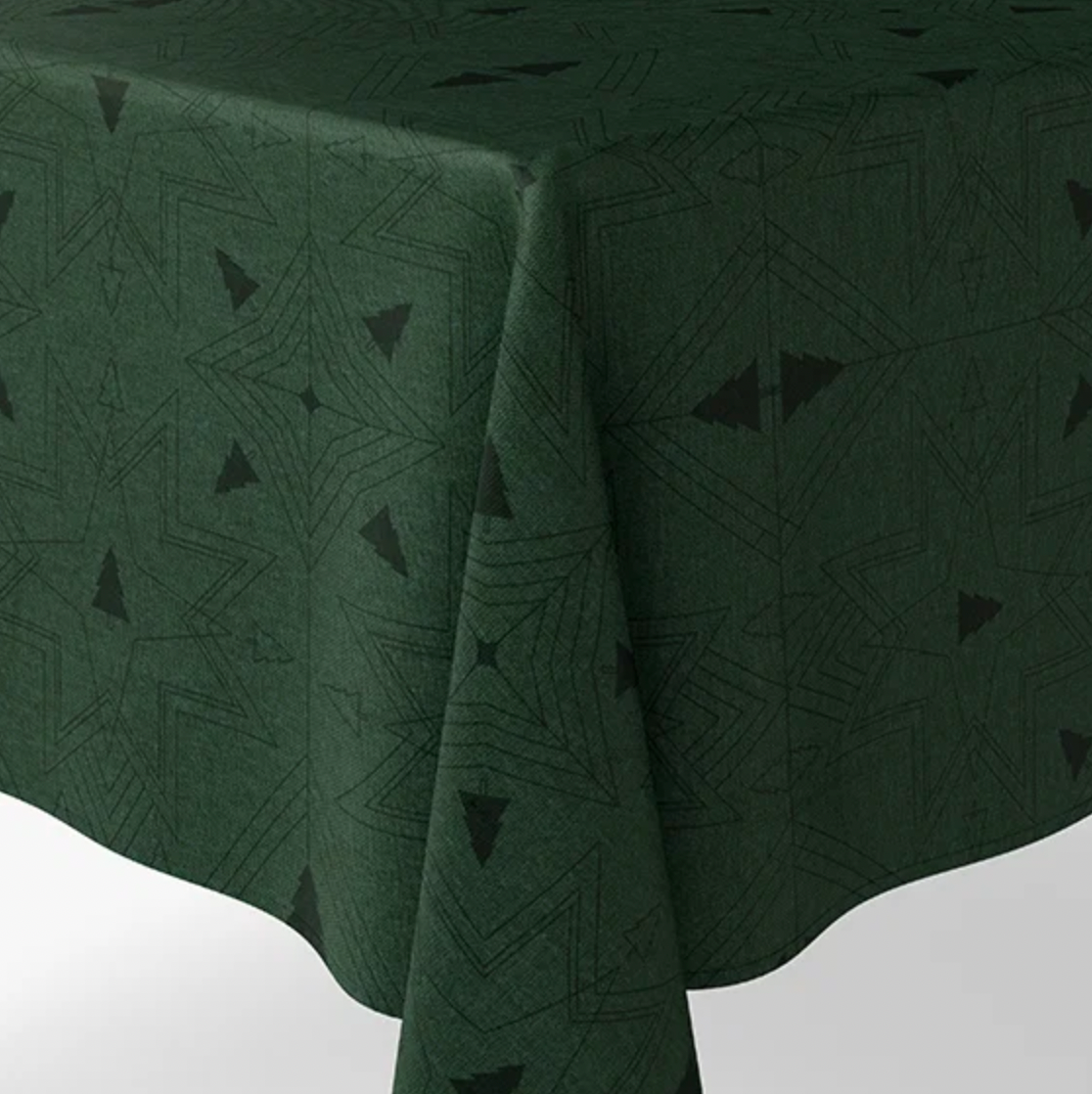 Weihnachtstischdecke Jacquard - Grün 240 cm