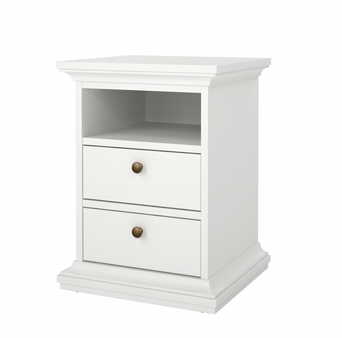 Nachttisch Paris White – 2 Schubladen