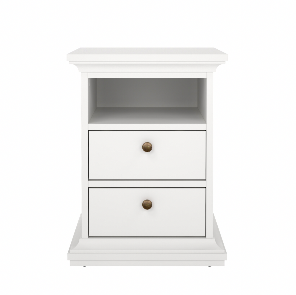 Nachttisch Paris White – 2 Schubladen