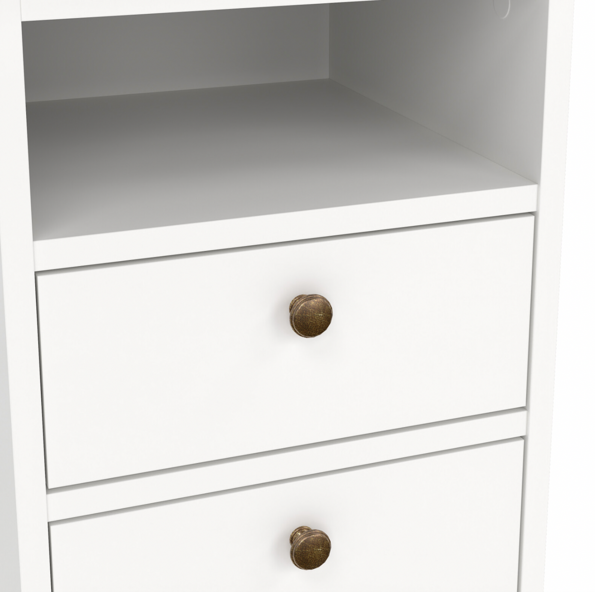 Nachttisch Paris White – 2 Schubladen