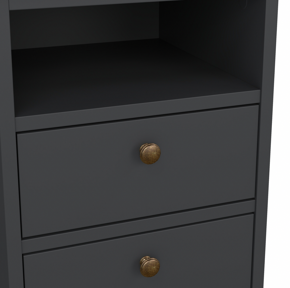 Nachttisch Paris Grey – 2 Schubladen