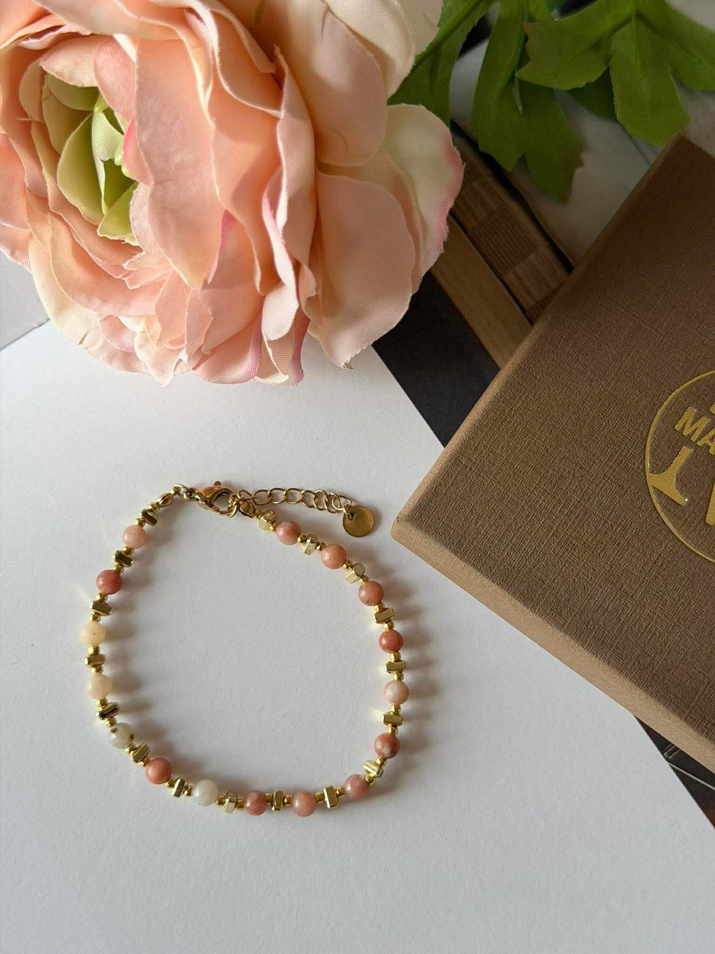 Armband TILDE - Naturstein - Natur Rosa