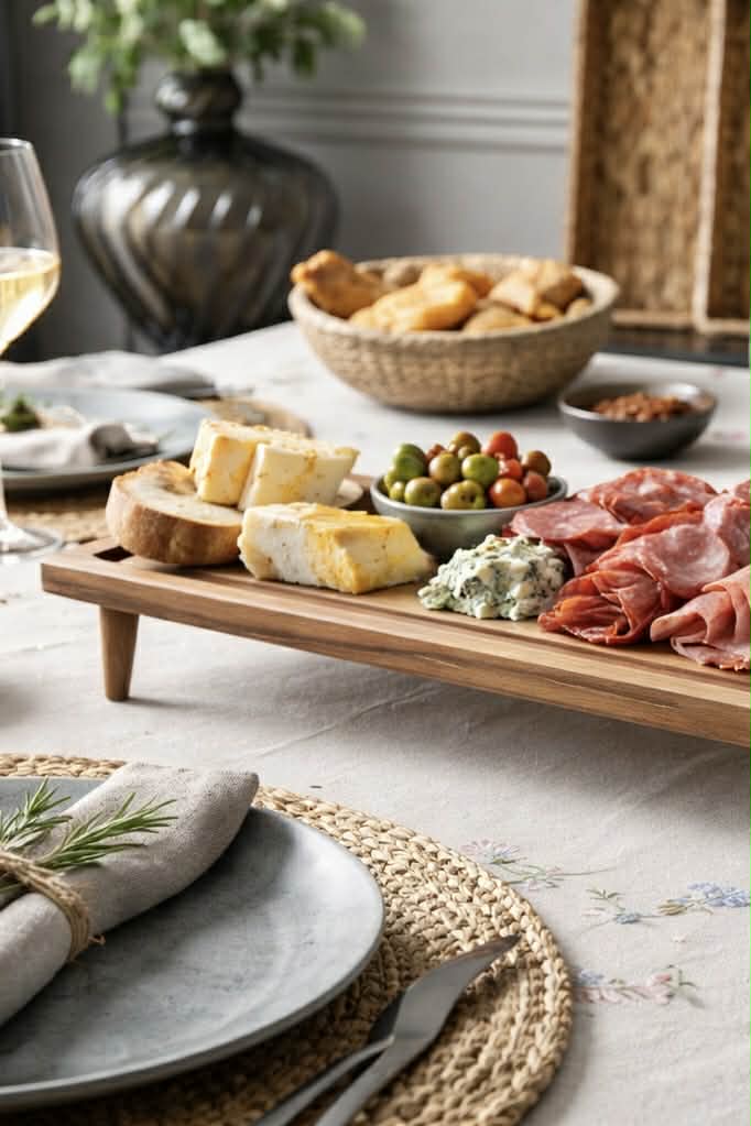 Tablett mit Beinen Akazienholz - Gut für Tapas