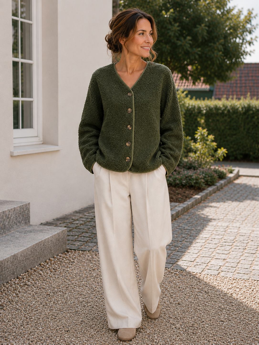 Jacke Fleece kaki