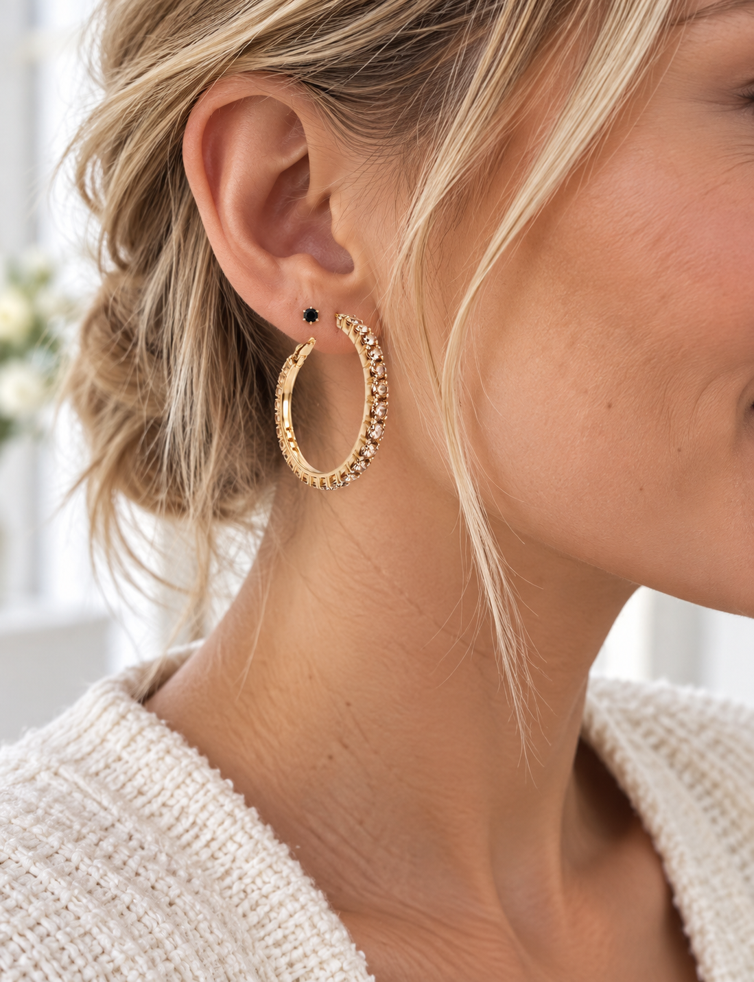 Ohrringe Smilla Hoops - Champagne