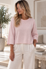 Pullover mit 3/4-Ärmeln - Rosa