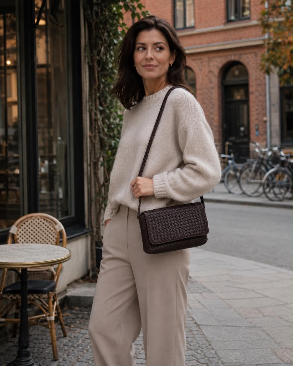 Elegante Crossover - Dark brown – Kalbsleder
