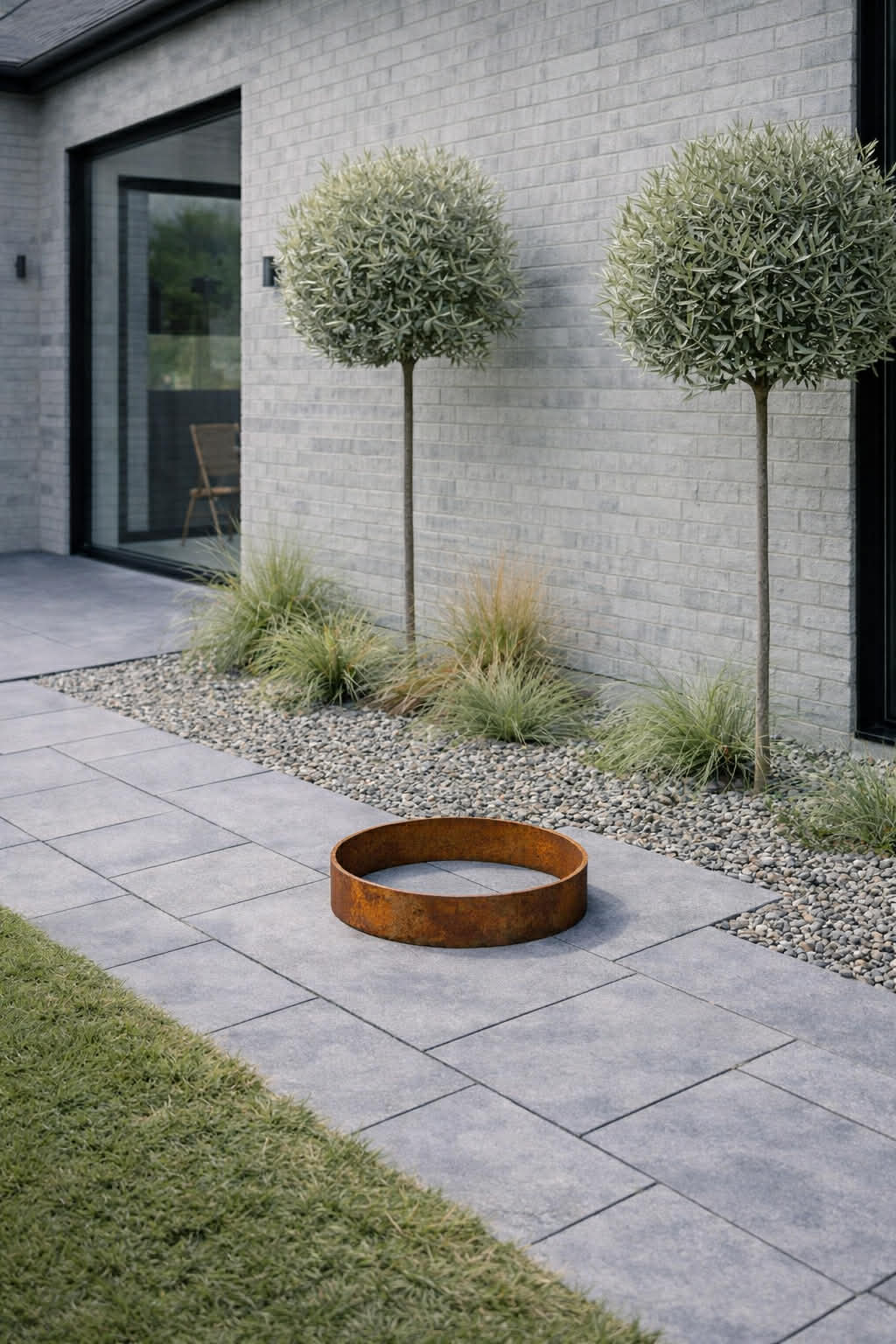 Ring für Spiegelbecken - Ø 33 Corten Rost