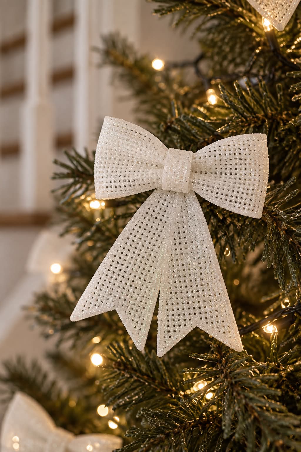 Schleife Glitter - White