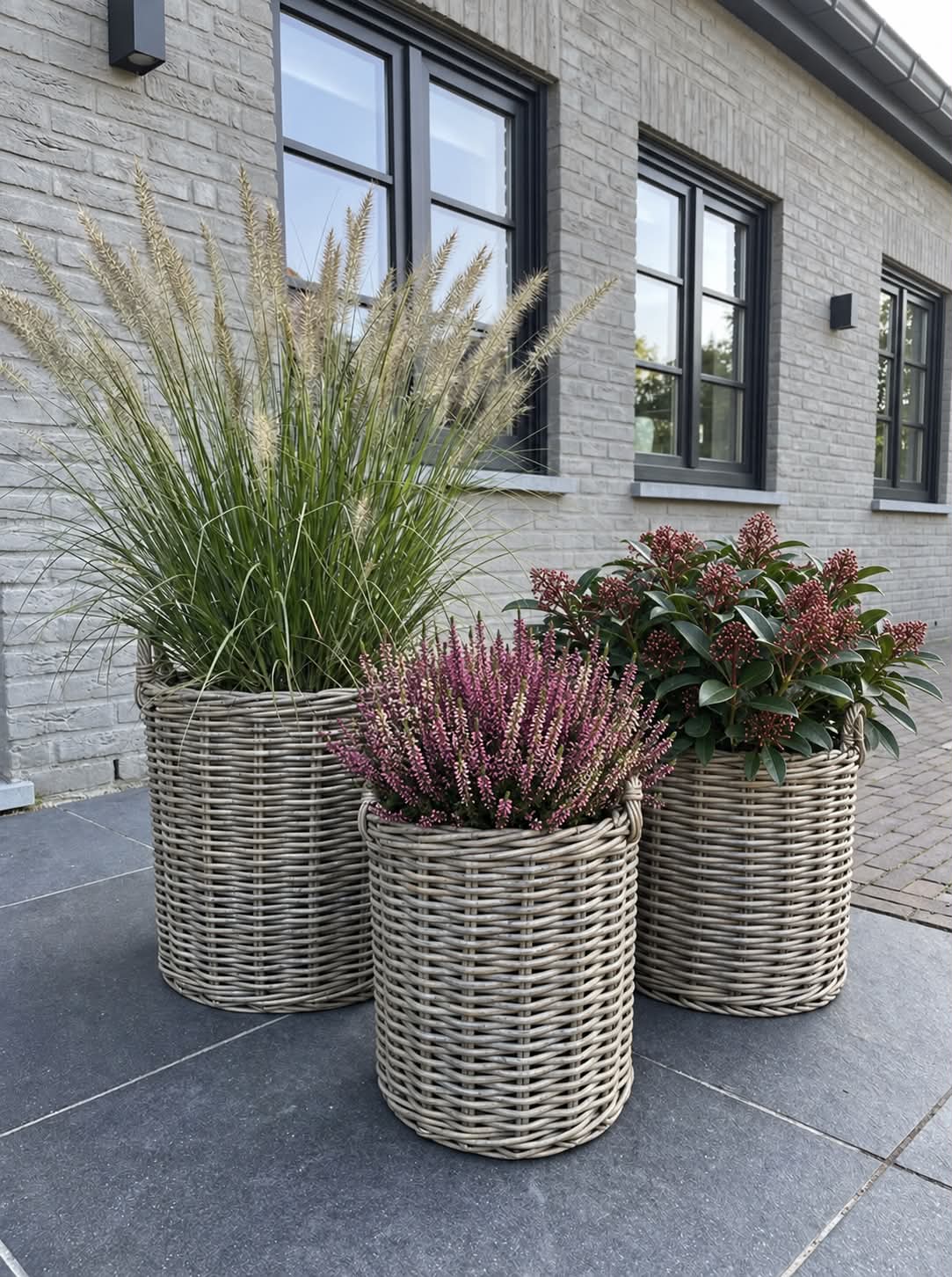 Pflanzenkörbe Set aus 3 St. Grau