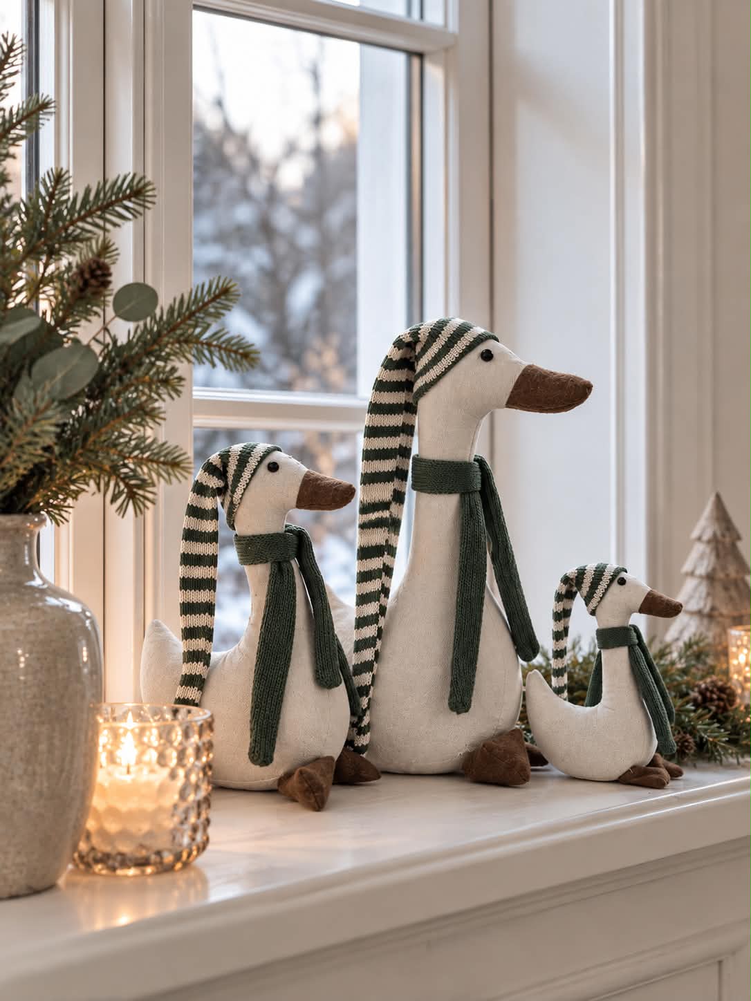 Weihnachtsente mit grüner Mütze - Mini