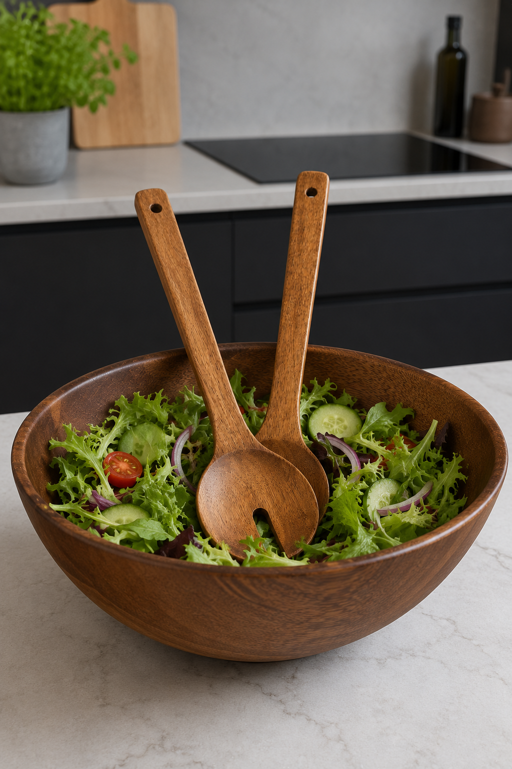 Salatbesteck aus Akazienholz