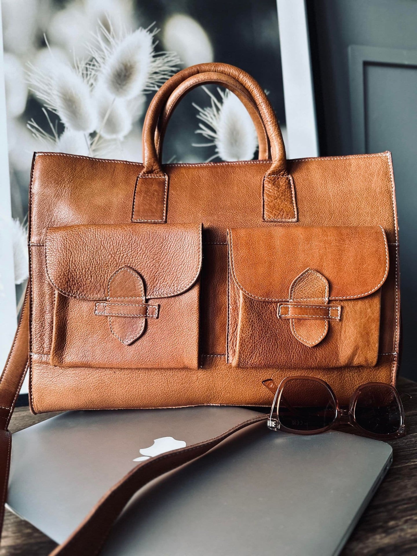 Arbejdstaske Amy Cognac - VIAMAJA.DK