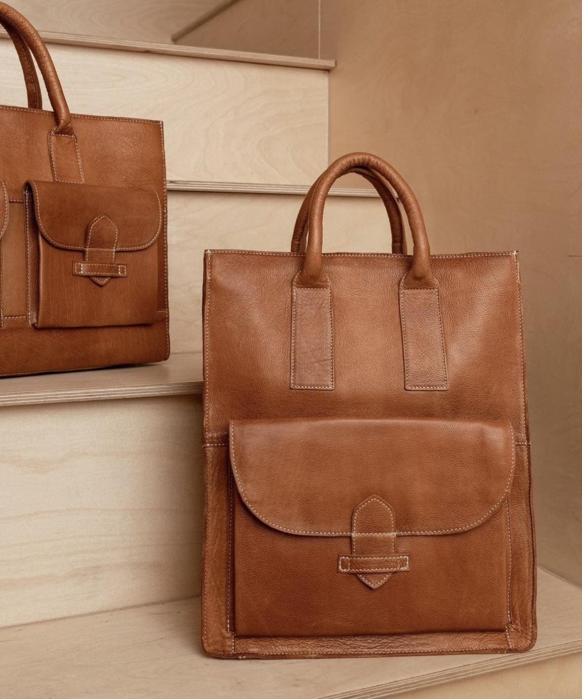 Arbejdstaske / shopper Felicia Cognac - VIAMAJA.DK