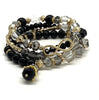 Armbänder 4 Stk Schwarz - Glasperlen-Mix