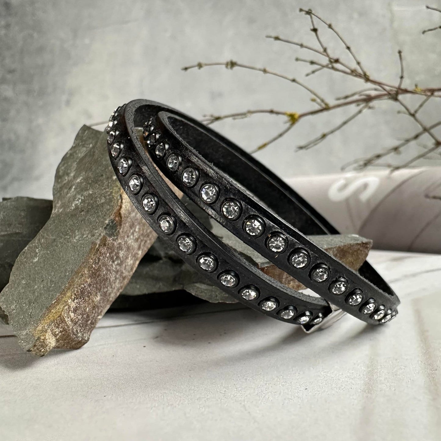Armbånd Black m. Swarowski sten - VIAMAJA.DK