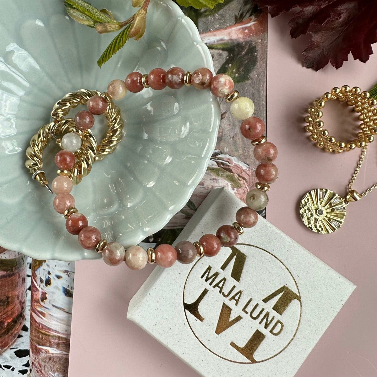 Armbånd Mollie Natur / Rose - VIAMAJA.DK