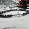Armband Nikki Hämatit - Kreuz aus Sterling-Silber
