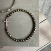 Armband Nikki Pyrit Onyx - Vergoldetes Sterling-Silber-Kreuz