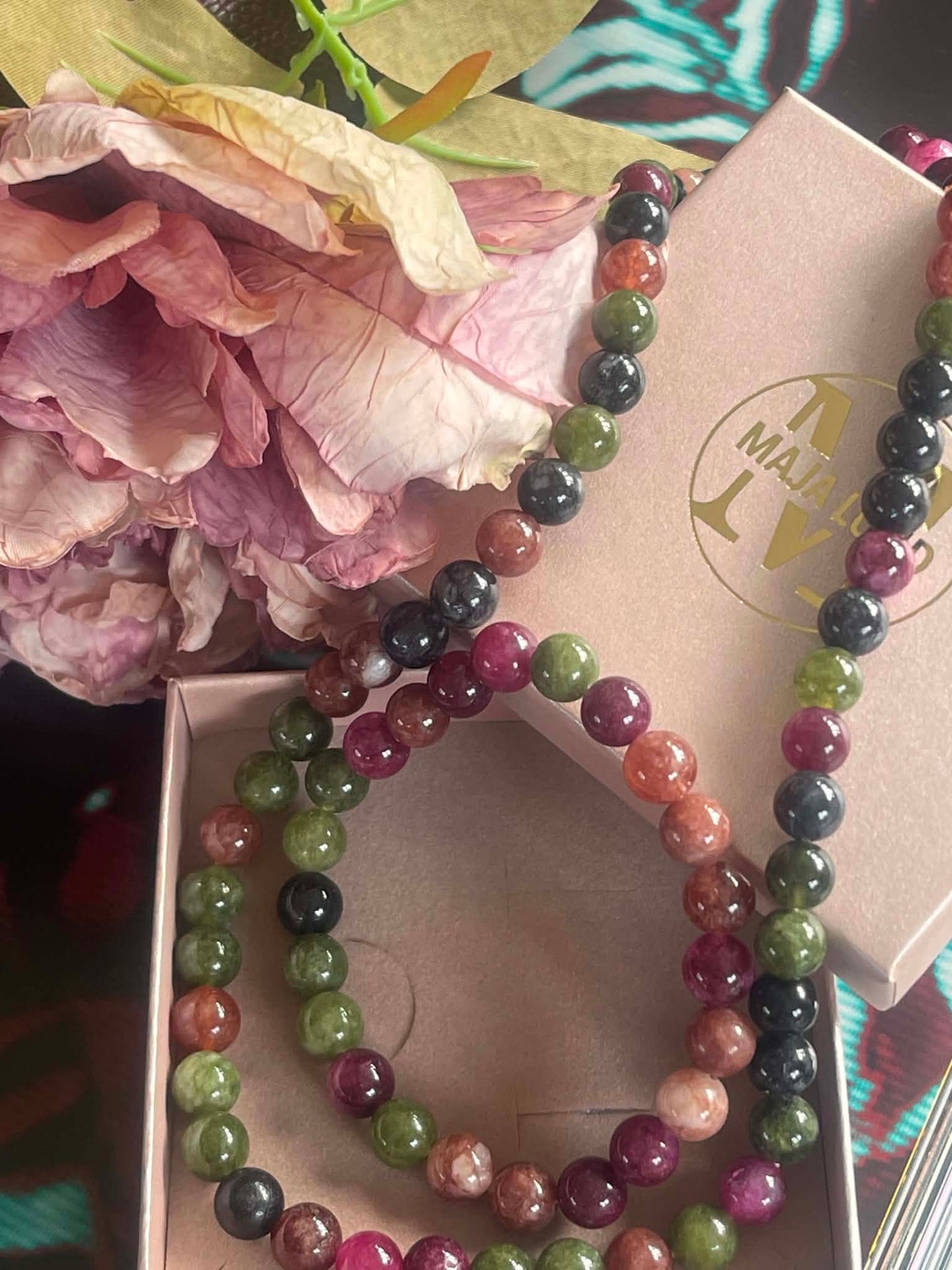 Halskette Mary Emerald/Berry Mix