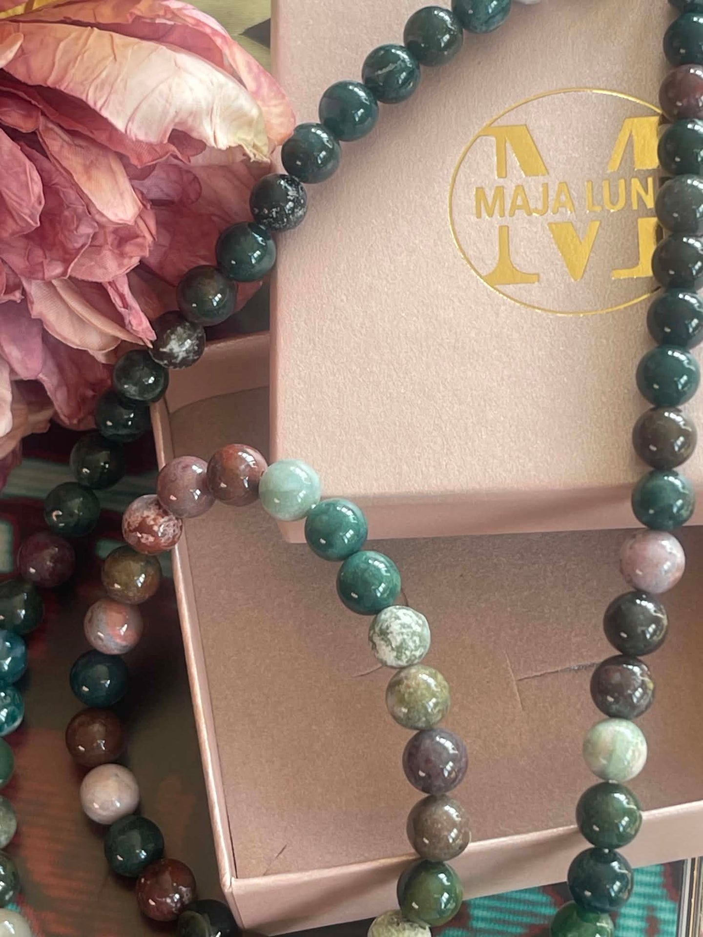 Halskette Mary Emerald/Lavendel Mix