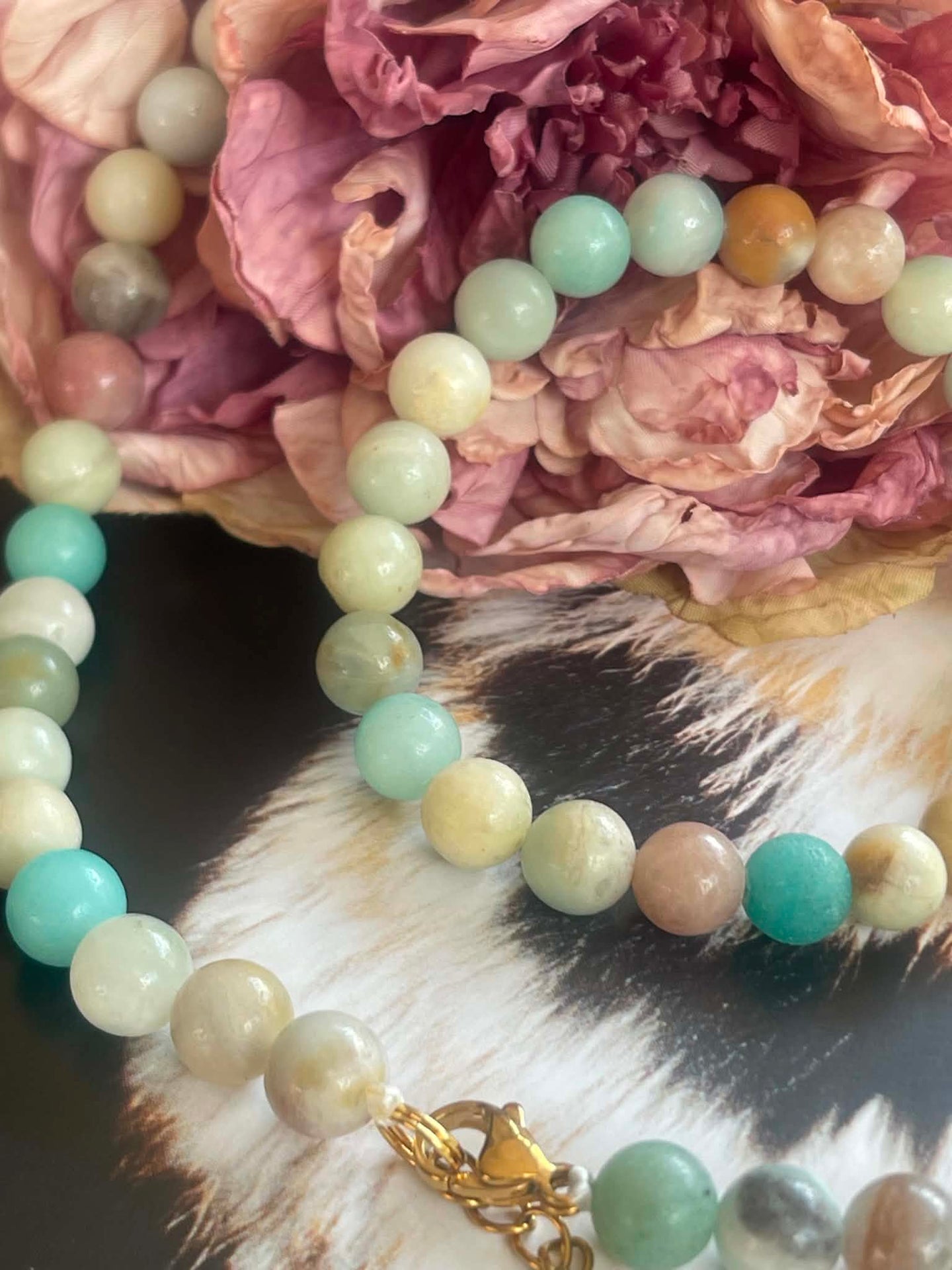 Halskette Mary Natur/Aqua Mix