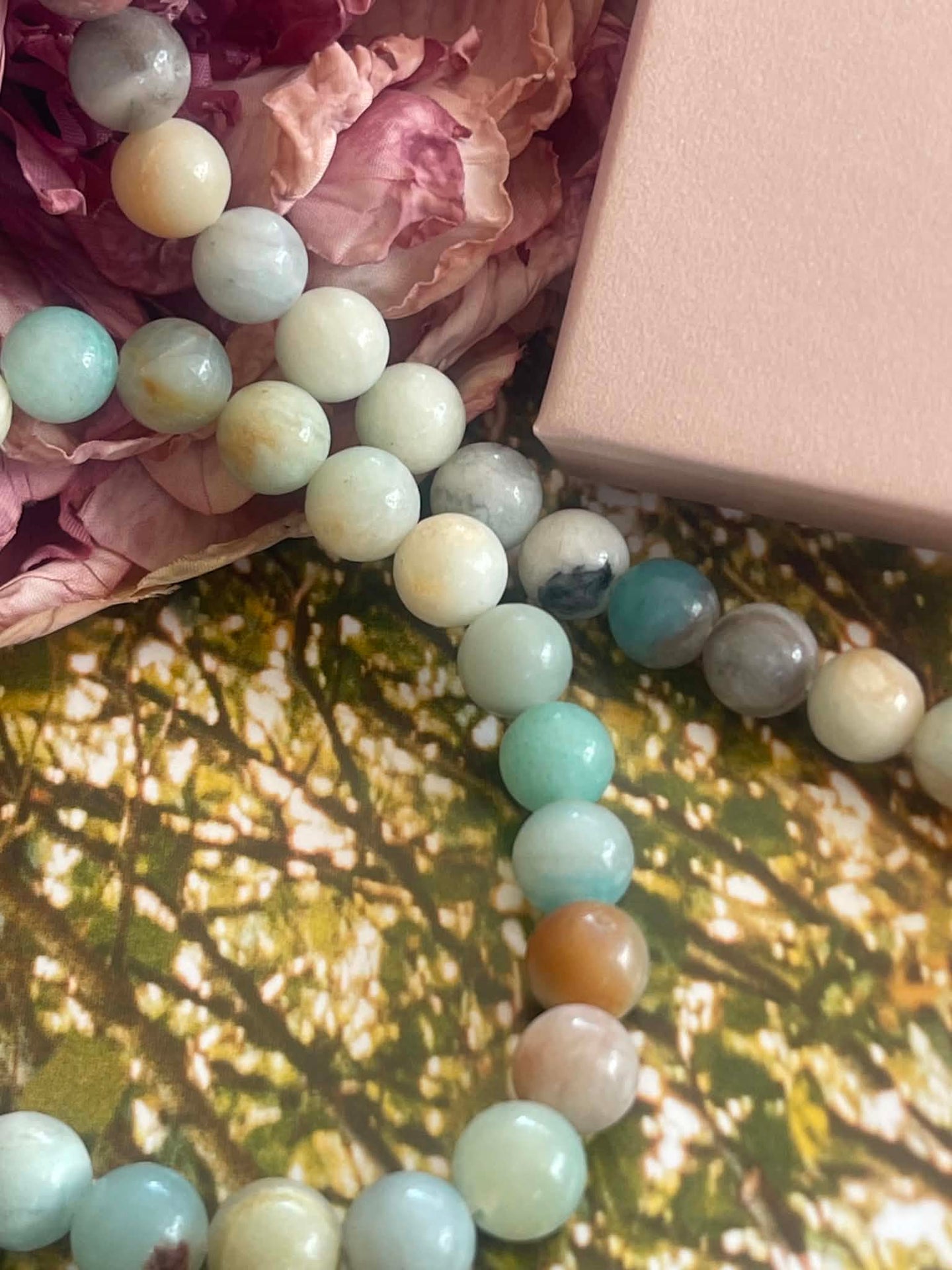 Halskette Mary Natur/Aqua Mix
