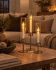 Zylinder-Kerzenhalter m. LED-Licht - Set aus 3 Stk.