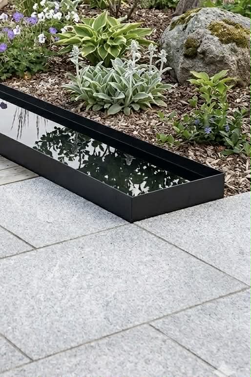 Spiegelbecken Rechteck - Schwarz