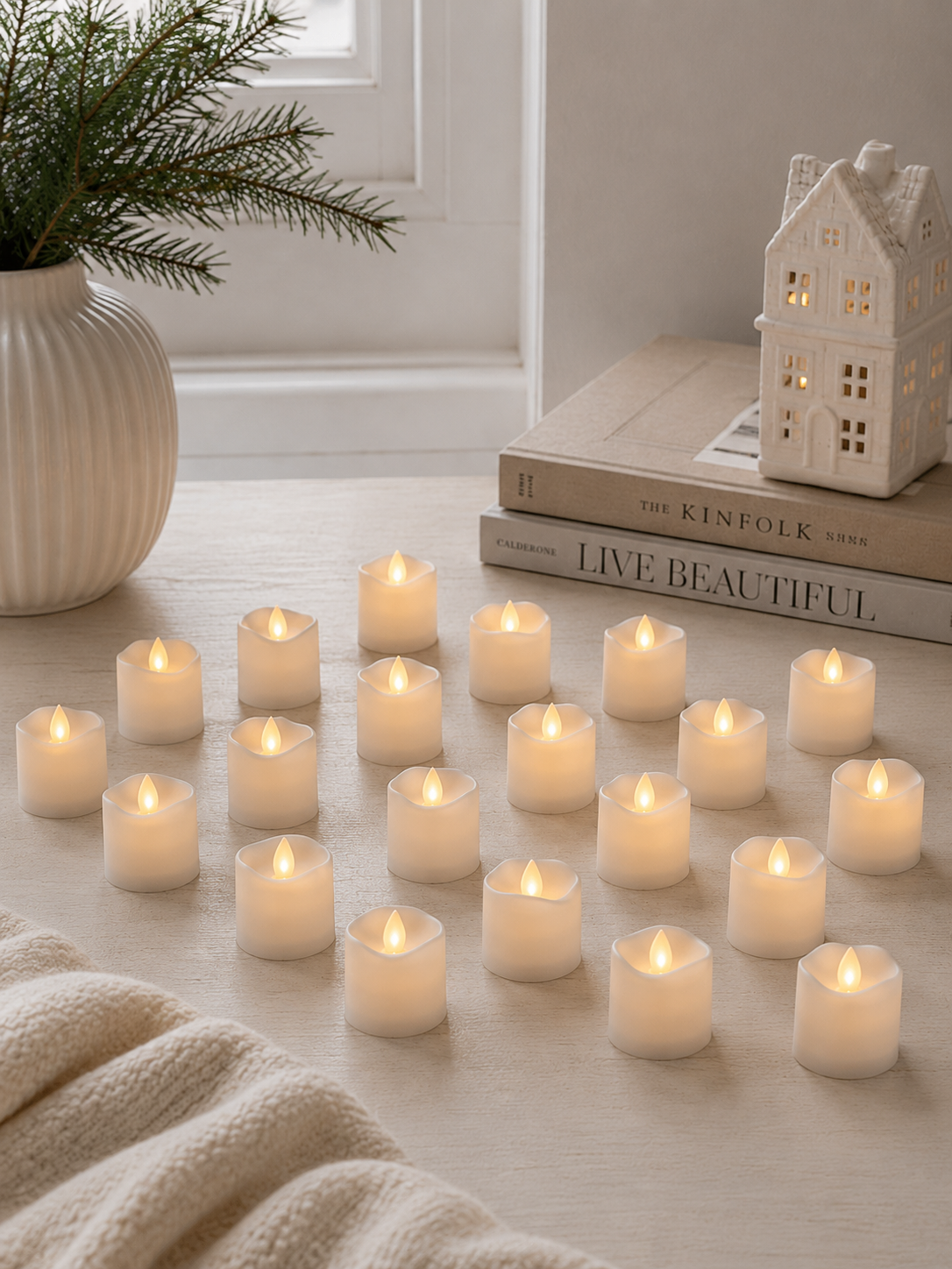 20er-Pack kleine LED-Blockkerzen