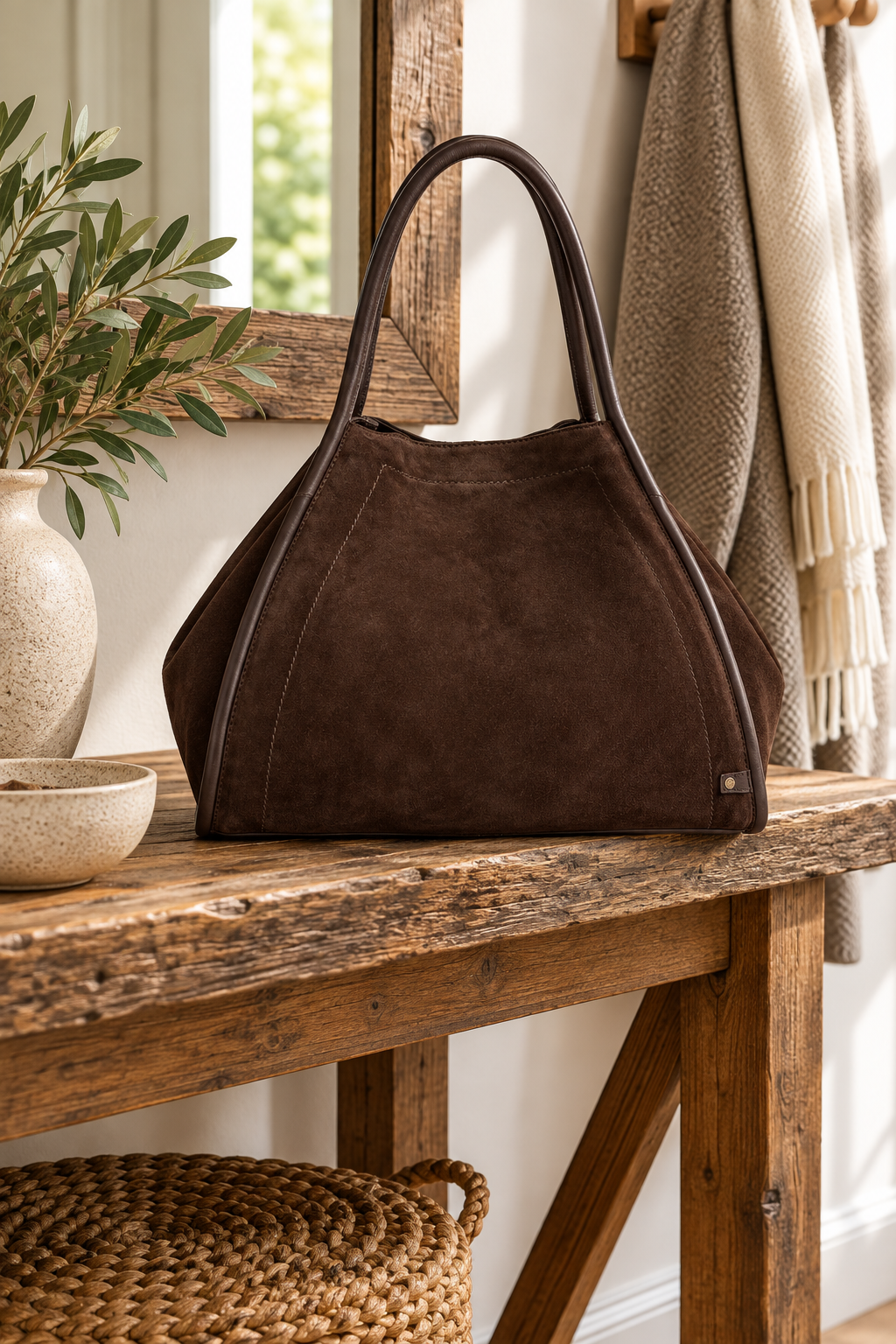 Shopper Wildleder - Choko