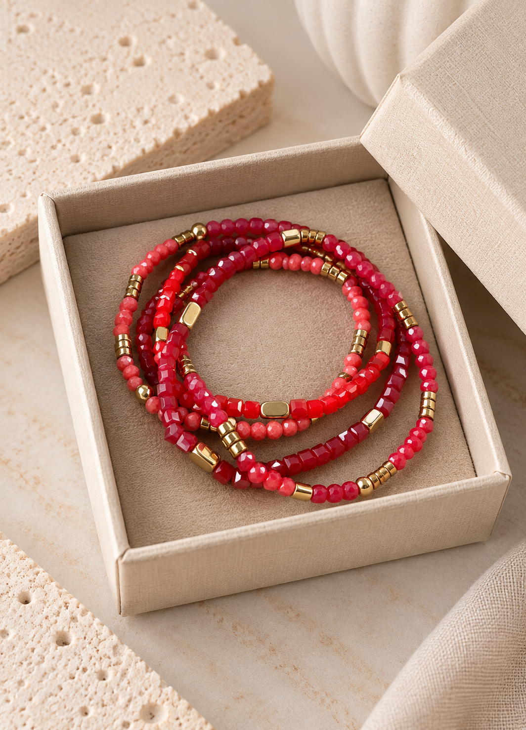 Armband Merle – Red mix 1 Stk.