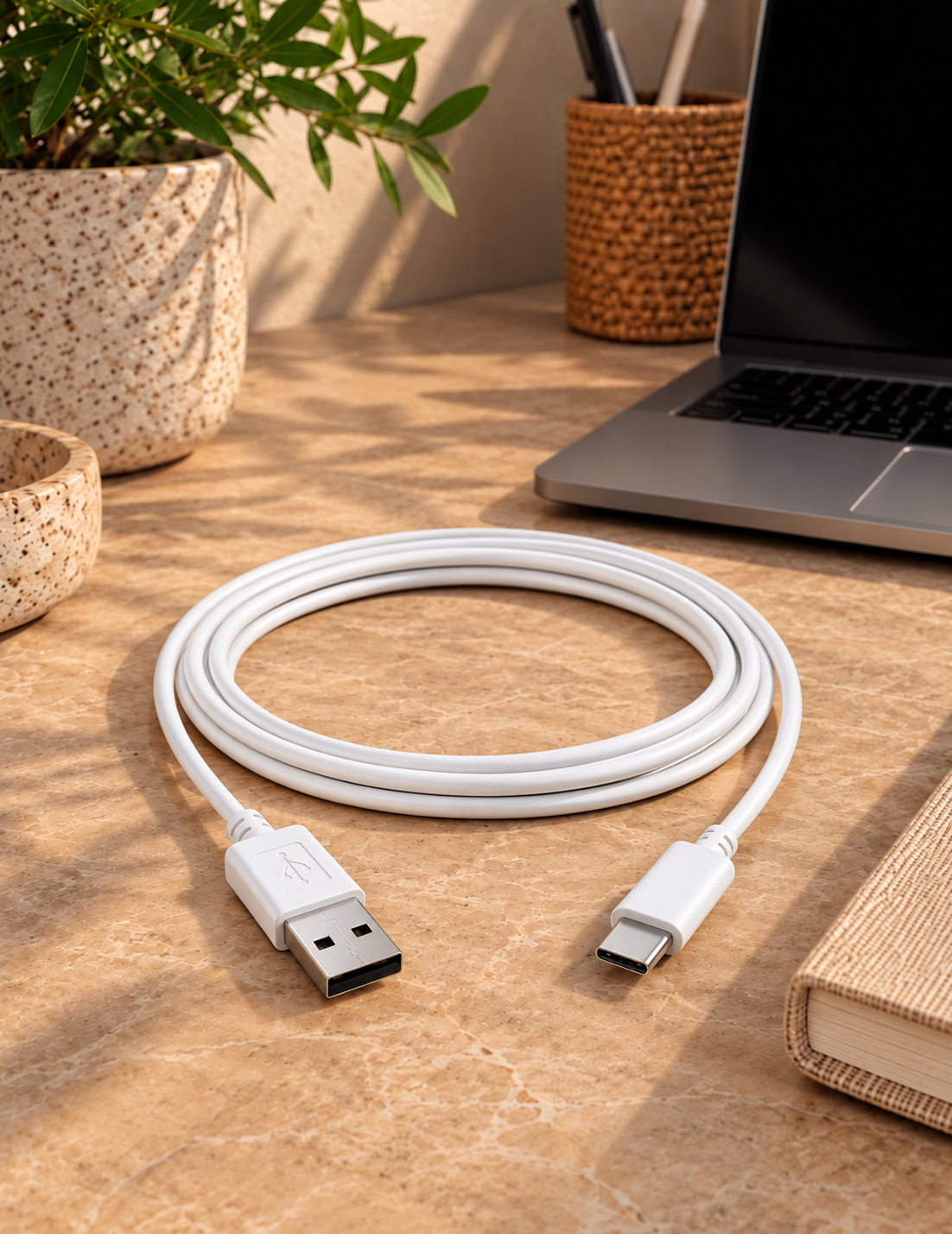 Ladekabel USB-C auf USB-A – 2 m weiß